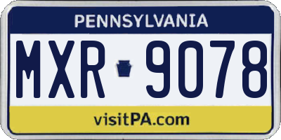 PA license plate MXR9078