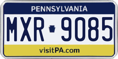 PA license plate MXR9085