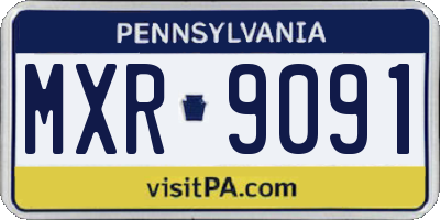 PA license plate MXR9091