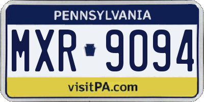 PA license plate MXR9094