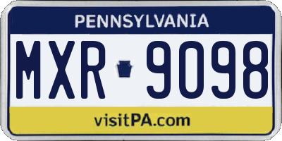 PA license plate MXR9098