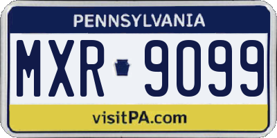 PA license plate MXR9099