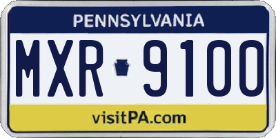 PA license plate MXR9100