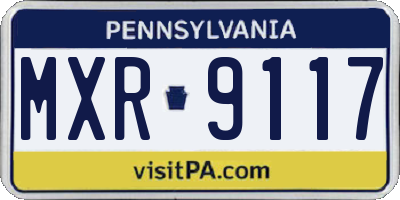 PA license plate MXR9117