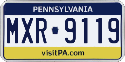 PA license plate MXR9119
