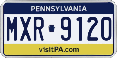 PA license plate MXR9120