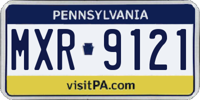 PA license plate MXR9121