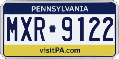 PA license plate MXR9122