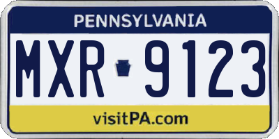 PA license plate MXR9123