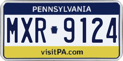 PA license plate MXR9124