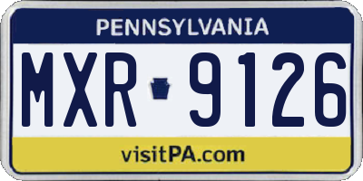 PA license plate MXR9126