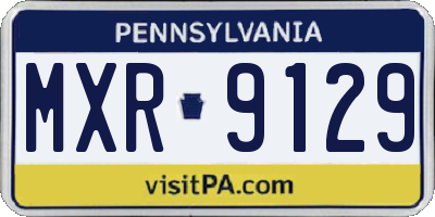 PA license plate MXR9129