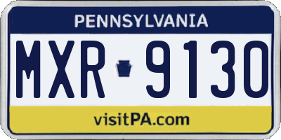 PA license plate MXR9130