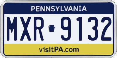 PA license plate MXR9132