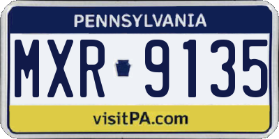 PA license plate MXR9135