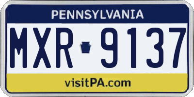 PA license plate MXR9137