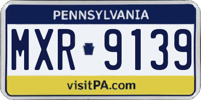 PA license plate MXR9139