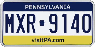 PA license plate MXR9140