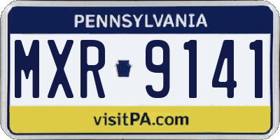 PA license plate MXR9141