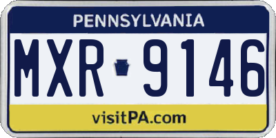 PA license plate MXR9146