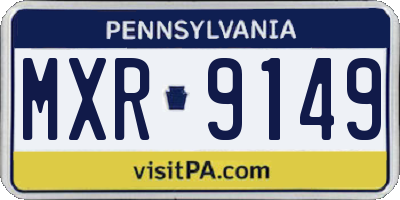 PA license plate MXR9149