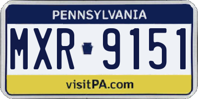 PA license plate MXR9151