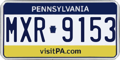 PA license plate MXR9153