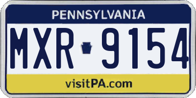 PA license plate MXR9154
