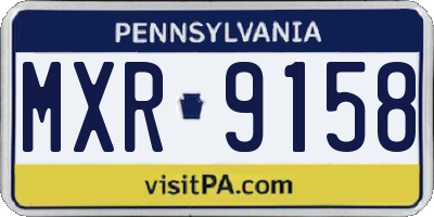 PA license plate MXR9158