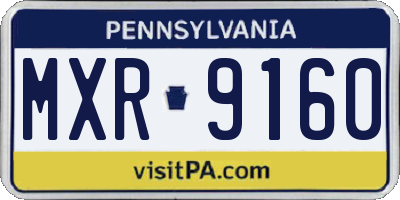 PA license plate MXR9160