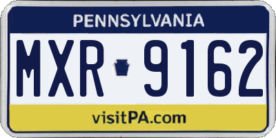 PA license plate MXR9162