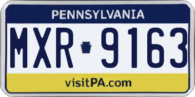 PA license plate MXR9163