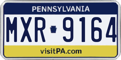 PA license plate MXR9164