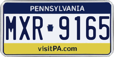 PA license plate MXR9165