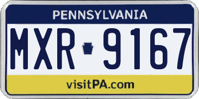 PA license plate MXR9167
