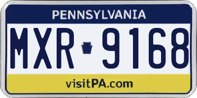 PA license plate MXR9168