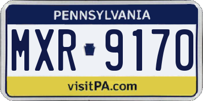 PA license plate MXR9170
