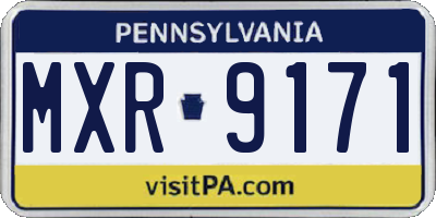 PA license plate MXR9171