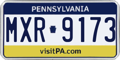 PA license plate MXR9173