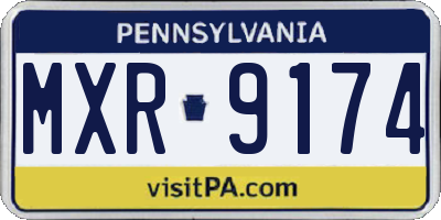PA license plate MXR9174