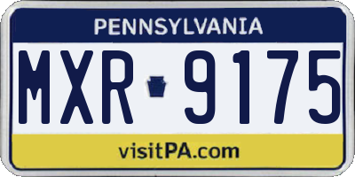 PA license plate MXR9175