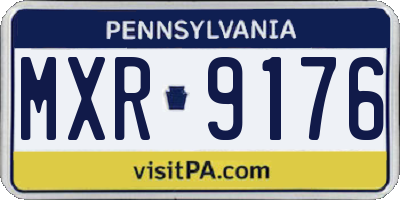PA license plate MXR9176