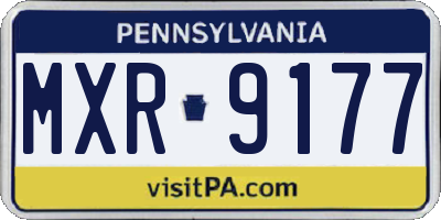 PA license plate MXR9177