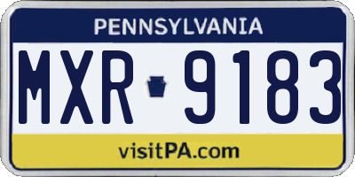 PA license plate MXR9183