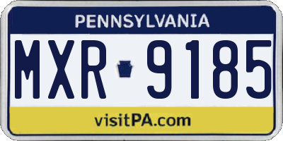 PA license plate MXR9185