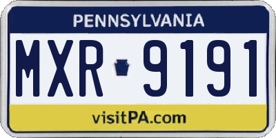 PA license plate MXR9191