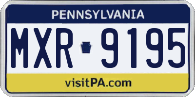 PA license plate MXR9195