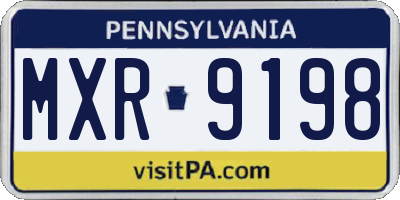 PA license plate MXR9198