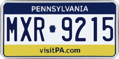 PA license plate MXR9215