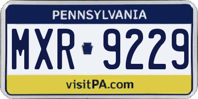 PA license plate MXR9229